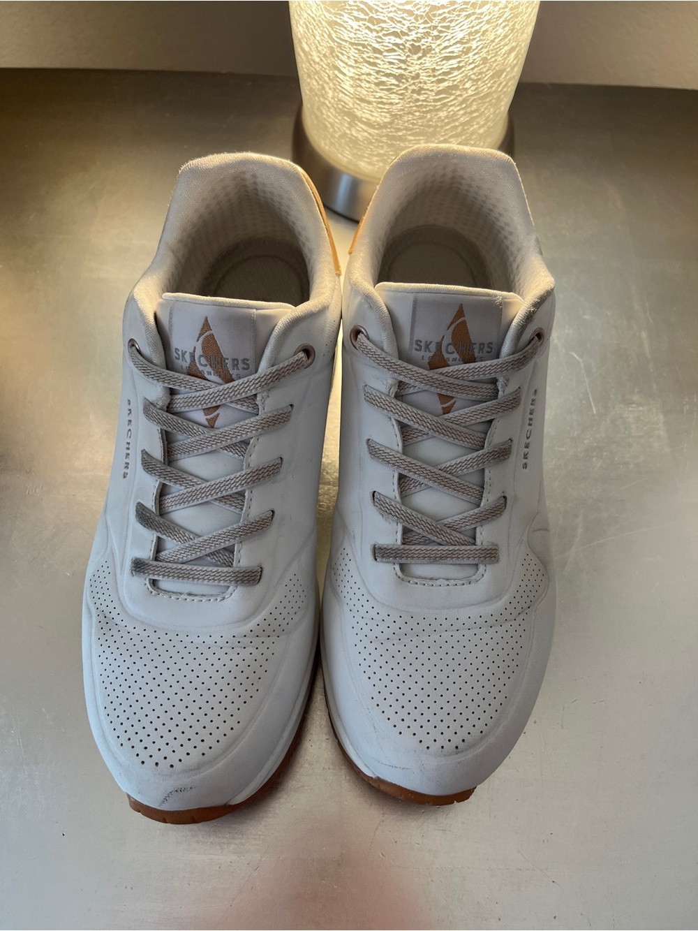 Skechers  White Casual Lace-Up Sneakers
